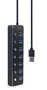 Gembird Hub 7 puertos USB 3.1 Gen 1 con interruptores Negro UHB-U3P7P-01