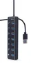 Gembird Hub 7 puertos USB 3.1 Gen 1 con interruptores Negro UHB-U3P7P-01