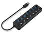 Gembird Hub 7 puertos USB 3.1 Gen 1 con interruptores Negro UHB-U3P7P-01