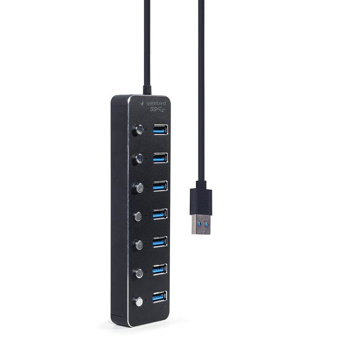 Gembird Hub 7 puertos USB 3.1 Gen 1 con interruptores Negro UHB-U3P7P-01 Gembird Hub 7 puertos USB 3.1 Gen 1 con interruptores Negro UHB-U3P7P-01