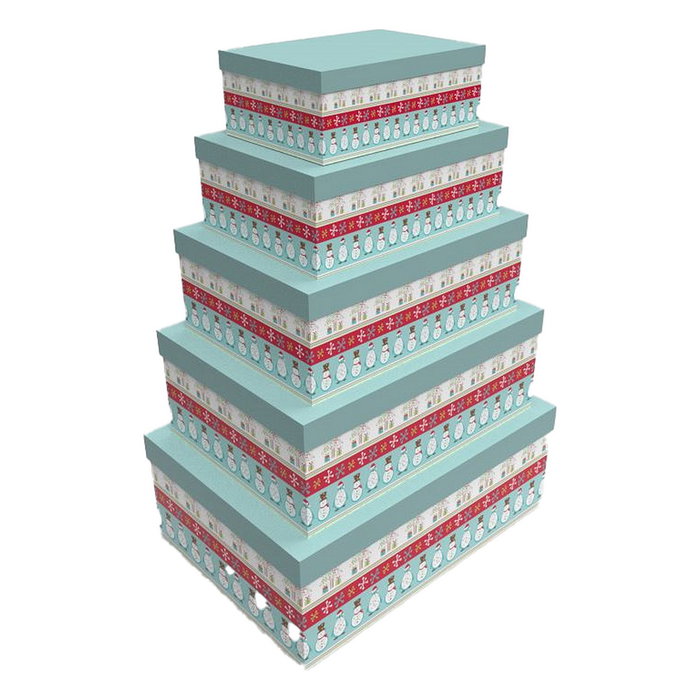 DKD Home Decor Set de 5 Cajas de Cartón Multicolor para Regalos