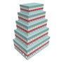 DKD Home Decor Set de 5 Cajas de Cartón Multicolor para Regalos