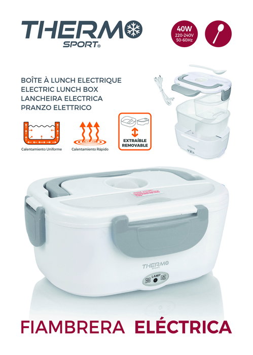 Inde Fiambrera Eléctrica Extraible Thermosport con 23.5x10.5x17 cm y 1.5 litros de capacidad (6 Unidades)