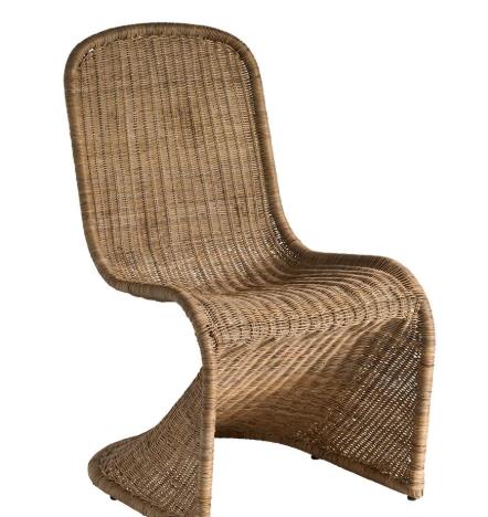 DKD Home Decor Silla de Ratán Marrón Oscuro
