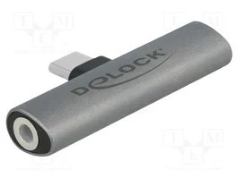DeLOCK Adaptador de audio USB Type-C a jack estéreo y USB Type-C PD Gris