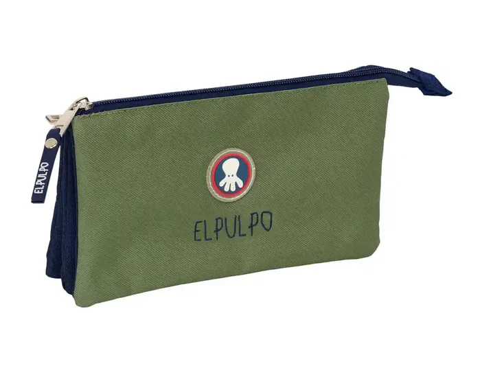 Safta Portatodo Triple El Pulpo Verde 22x12x3 cm