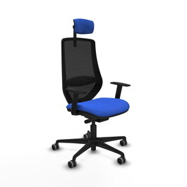 PIQUERAS Y CRESPO Silla de oficina Mardos con mecanismo Sincro/Traslack Azul y Negro
