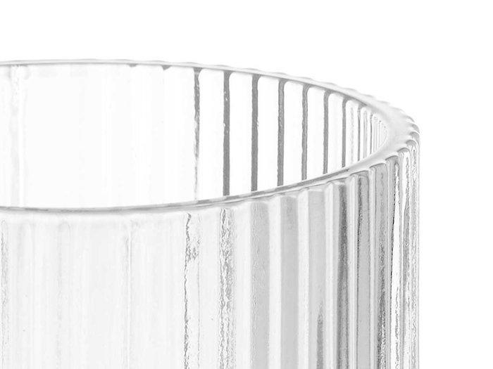 Vivalto Vaso Bajo Vidrio Transparente Rayas 270 ml - 7x9 cm (Set de 24)