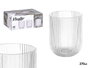 Vivalto Vaso Bajo Vidrio Transparente Rayas 270 ml - 7x9 cm (Set de 24)