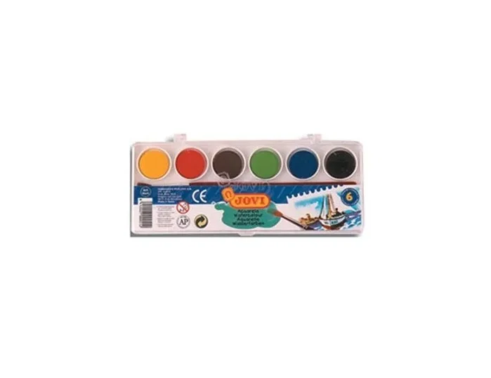 Jovi Acuarela 6 colores con pincel y estuche de plástico