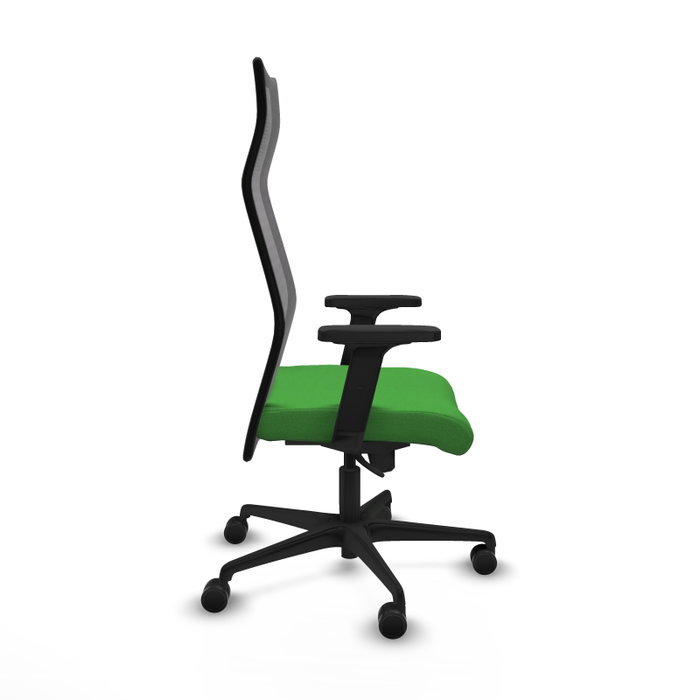 PIQUERAS Y CRESPO Sillón Albacete Verde y Negro con Mecanismo Sincro y Brazos 2D PIQUERAS Y CRESPO Sillón Albacete Verde y Negro con Mecanismo Sincro y Brazos 2D