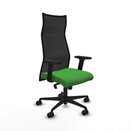 PIQUERAS Y CRESPO Sillón Albacete Verde y Negro con Mecanismo Sincro y Brazos 2D