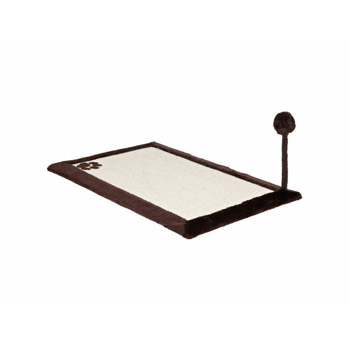 Trixie Alfombra rascadora con juguete de sisal y felpa - 70 x 45 cm - Natural / Marrón