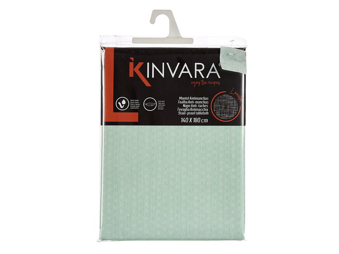 Kinvara Mantel Antimanchas Loneta 140x180 cm Estrella Menta (Set de 6)