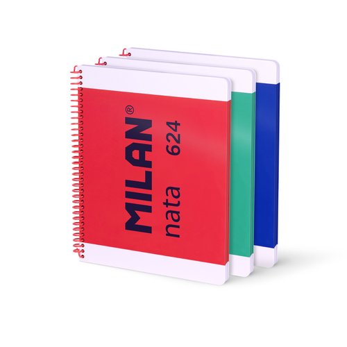 Milan Pack de 3 Cuadernos Espiral A4 80 Hojas Cuadriculadas 95 gr/m² Surtido Milan Pack de 3 Cuadernos Espiral A4 80 Hojas Cuadriculadas 95 gr/m² Surtido