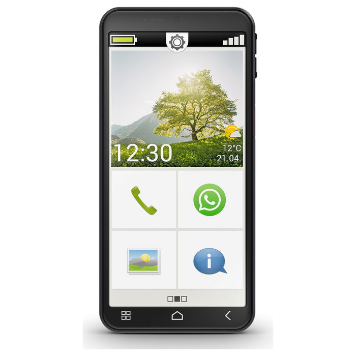 Emporia SMART.7 Lite Smartphone Desbloqueado - 6 GB RAM, 128 GB de Almacenamiento, Color Negro (Black)