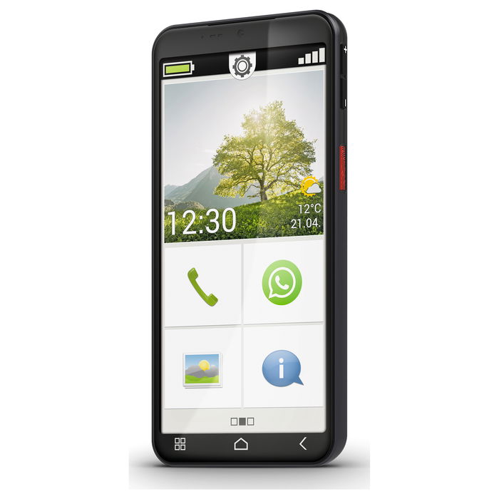 Emporia SMART.7 Lite Smartphone Desbloqueado - 6 GB RAM, 128 GB de Almacenamiento, Color Negro (Black)