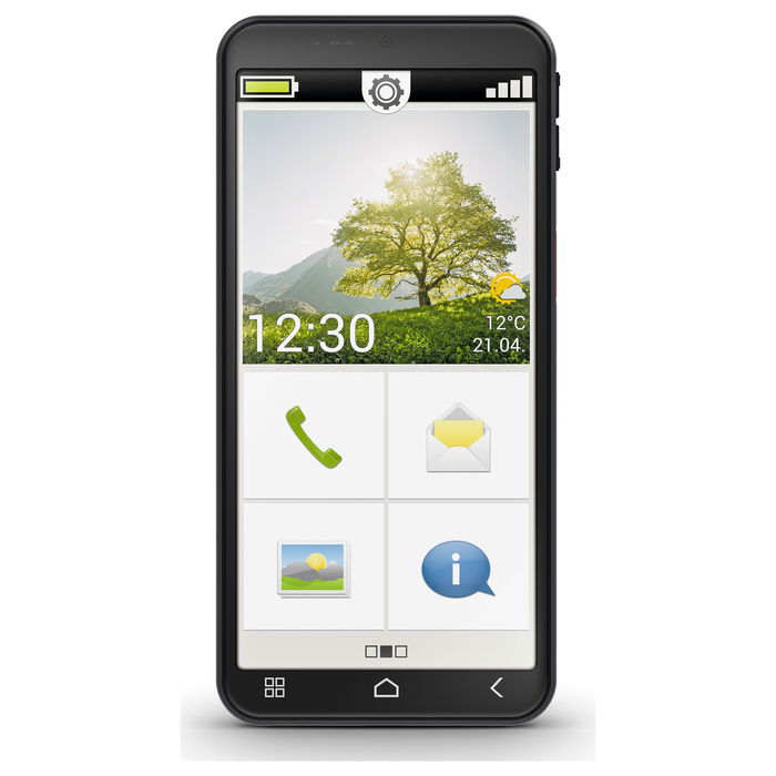 Emporia SMART.7 Lite Smartphone Desbloqueado - 6 GB RAM, 128 GB de Almacenamiento, Color Negro (Black)