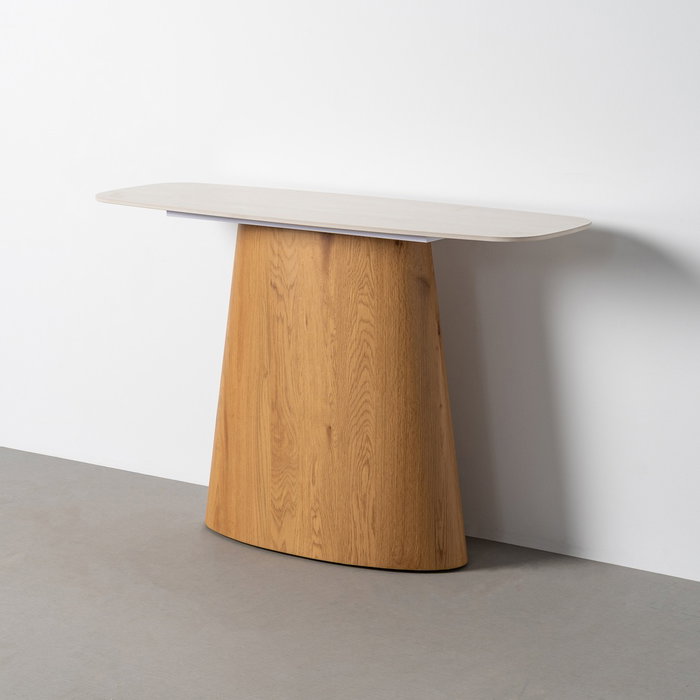 Consola Beige Piedra Piedra Sinterizada 120 X 40 X 77 cm Consola Beige Piedra Piedra Sinterizada 120 X 40 X 77 cm