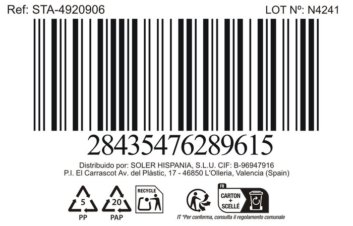 Inde Bol 690Cc "Mondoñedo", Col.Surt.Sta, Bol 690 ml, 14.2x7.8 cm, 434 g (aprox.), Set Completo (6 Unidades)