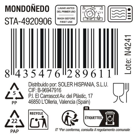 Inde Bol 690Cc "Mondoñedo", Col.Surt.Sta, Bol 690 ml, 14.2x7.8 cm, 434 g (aprox.), Set Completo (6 Unidades)