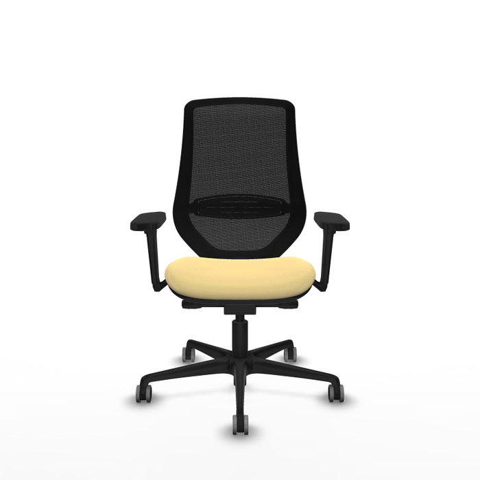PIQUERAS Y CRESPO Silla de oficina Mardos con mecanismo Sincro/Traslack, Crema y Negro