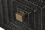 DKD Home Decor Mesita de Noche Colonial Negro Dorado Mango y Metal 40 x 50 x 50 cm