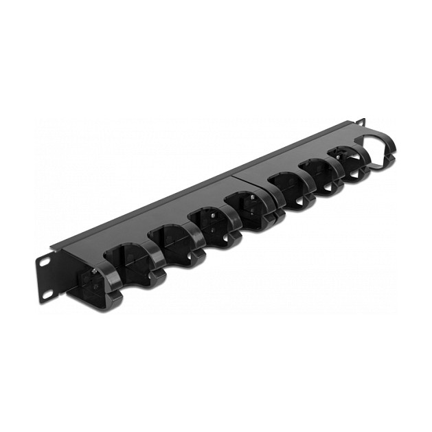 DeLOCK Panel de gestión de cables 19″ con 10 rutas cerradas 1U Negro DeLOCK Panel de gestión de cables 19″ con 10 rutas cerradas 1U Negro