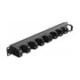 DeLOCK Panel de gestión de cables 19″ con 10 rutas cerradas 1U Negro