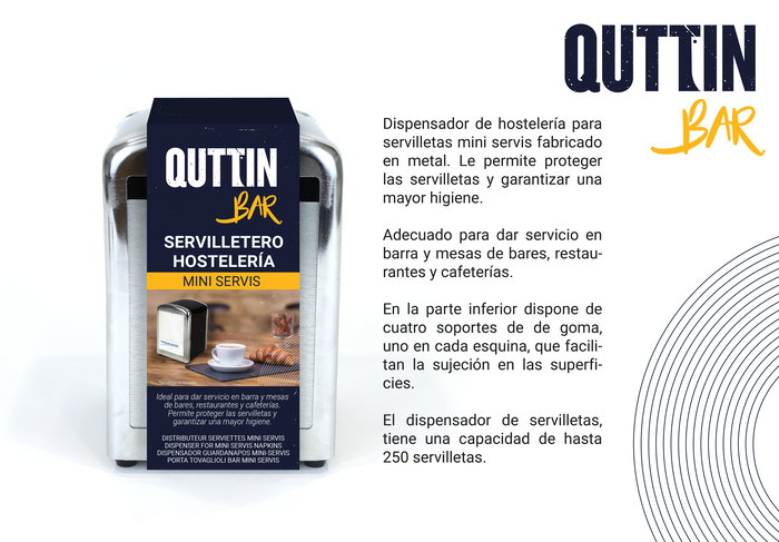 My Bar Servilletero Hostelería Black 9,9 x 11,3 x 14,6 cm (12 Unidades)