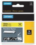 Dymo Rhino Cinta de Etiquetas de Nylon Flexible Negro sobre Amarillo 19mm x 3,5m