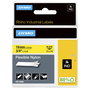 Dymo DYMO Rhino Cinta de Etiquetas de Nailon Flexible 19 mm x 3,5 m Negro sobre Amarillo