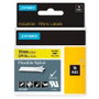 Dymo Rhino Cinta de Etiquetas de Nylon Flexible Negro sobre Amarillo 19mm x 3,5m