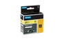 Dymo Rhino Cinta de Etiquetas de Nylon Flexible Negro sobre Amarillo 19mm x 3,5m