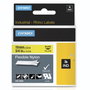 Dymo Rhino Cinta de Etiquetas de Nylon Flexible Negro sobre Amarillo 19mm x 3,5m