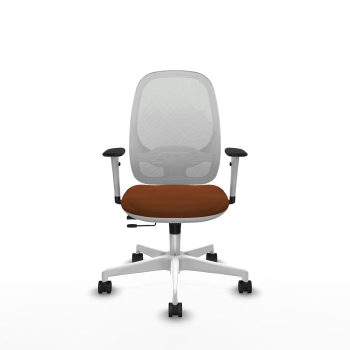 PIQUERAS Y CRESPO Silla de oficina Cilanco con mecanismo Sincro/Traslack, Marrón y Blanco