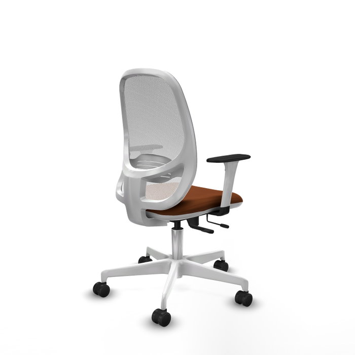 PIQUERAS Y CRESPO Silla de oficina Cilanco con mecanismo Sincro/Traslack, Marrón y Blanco