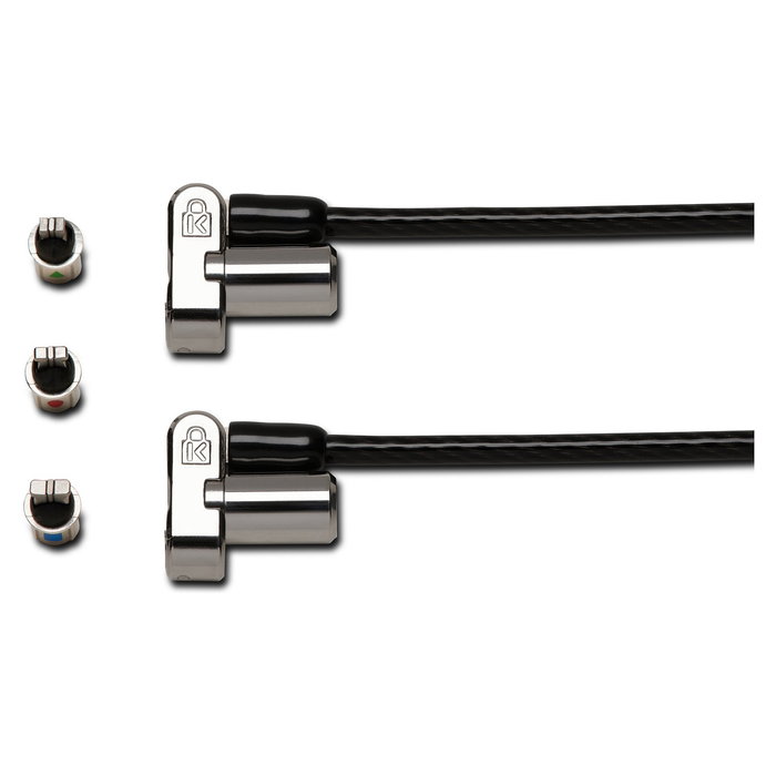 Kensington Notebookschloss 3en1 Twin Head - Candado con cable universal de seguridad para portátil, acero al carbono, llave incluida