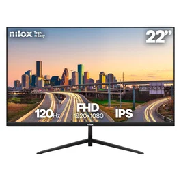 Nilox Monitor NXM22FHD1202 21.5" (54.6 cm) IPS Full HD 1920x1080 120Hz 4ms 250cd/m² con VESA 75x75, Negro, Puertos HDMI y VGA