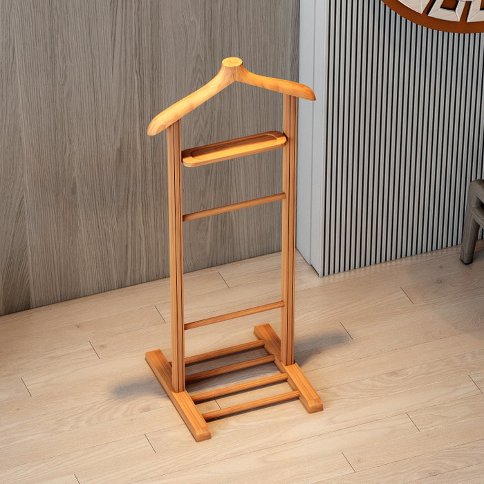 Hanah Home Perchero Beta Single - Natural, 100% Madera Maciza, Color Nogal