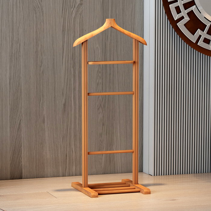 Hanah Home Perchero Beta Single - Natural, 100% Madera Maciza, Color Nogal