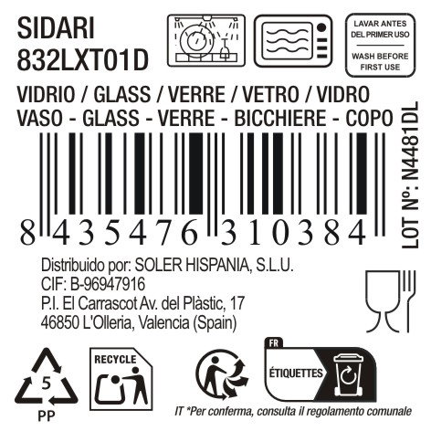 La Mediterranea Vaso Sidari 270cc Transparente