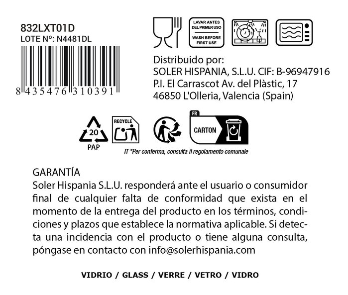 La Mediterranea Vaso Sidari 270cc Transparente