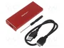 QOLTEC Carcasa de disco M.2 USB 3.0 en aluminio, roja