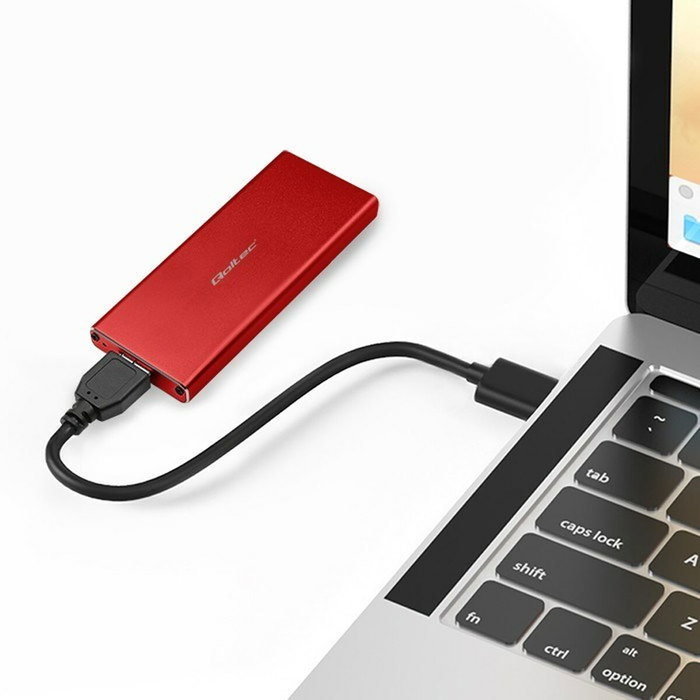 QOLTEC Carcasa de disco M.2 USB 3.0 en aluminio, roja