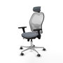 PIQUERAS Y CRESPO Silla de oficina Jorquera con mecanismo Sincro/Traslack, Gris y Blanco
