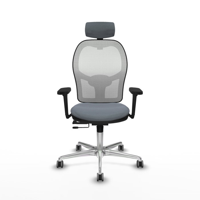 PIQUERAS Y CRESPO Silla de oficina Jorquera con mecanismo Sincro/Traslack, Gris y Blanco
