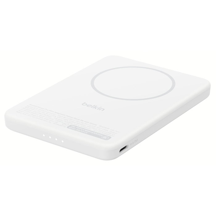 Belkin BoostCharge Slim Magnetic Power Bank 5000mAh Qi2 Blanco