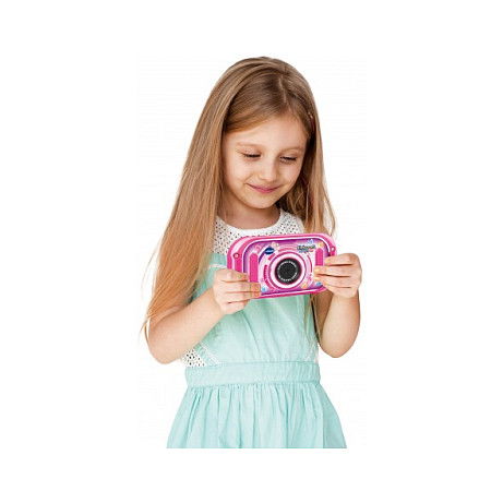 VTech Kidizoom Touch 5.0 Cámara Digital para Niños de 5 a 12 Años Rosa, Pantalla Táctil 3.5", 5 MP, Grabación de Video, Incluye Pilas, Correa y Auriculares