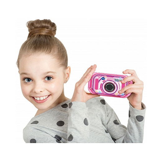 VTech Kidizoom Touch 5.0 Cámara Digital para Niños de 5 a 12 Años Rosa, Pantalla Táctil 3.5", 5 MP, Grabación de Video, Incluye Pilas, Correa y Auriculares